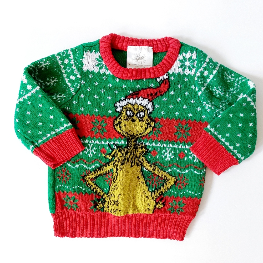 Grinch Ugly Sweater Christmas Dr Suess Size 3-6‎ Months